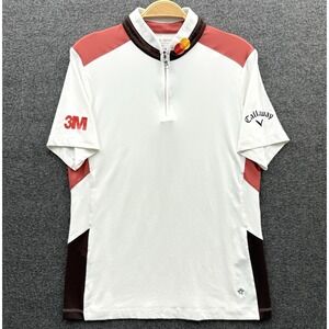 Lohla Sport Top Women Medium White Callaway Golf Tour Issue 1/4 Zip Shirt Annika